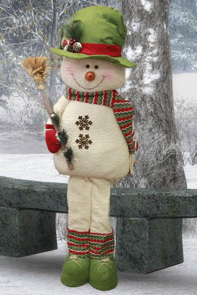 Yule Snowman with Broom