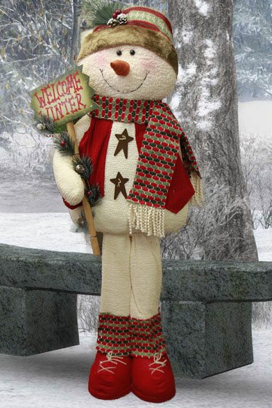 Yule Snowman with Sign