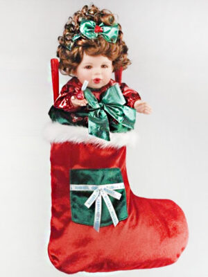 Merry Kisses Stocking Doll Girl