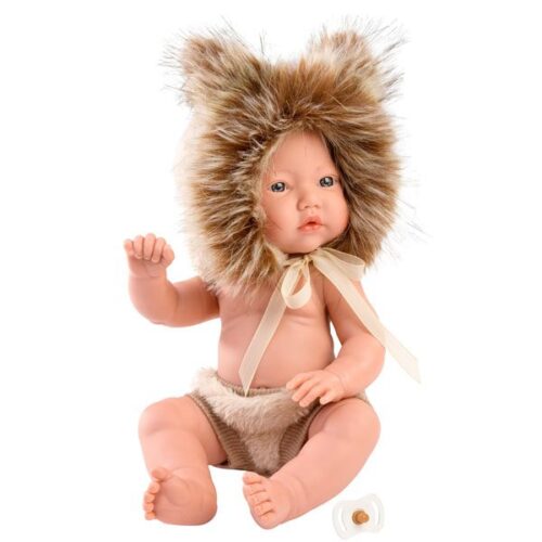 Llorens 11.8" Articulated Little Baby Doll Elijah with Lion Hood