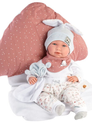 Llorens 16.5" Soft Body Crying Baby Doll Faith with Mushroom Cushion