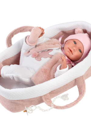 Llorens 16.5" Soft Body Crying Baby Doll Opal with Carrycot