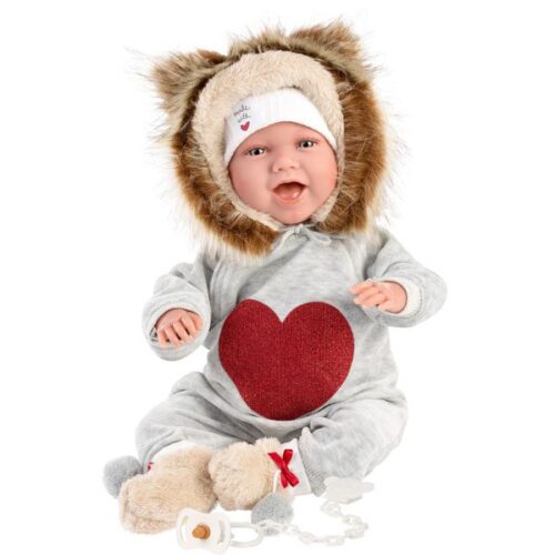 Llorens 16.5" Soft Body Crying Newborn Doll Sierra with Lion Pajamas