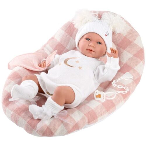 Llorens 16.5" Soft Body Baby Doll Stella with Bed Cushion