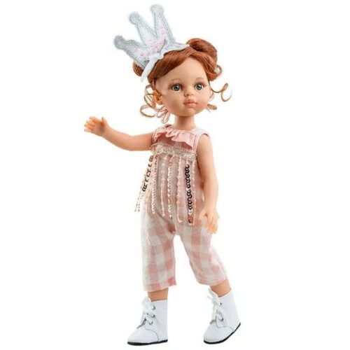 Las Amigas Doll - Cristi with Pink Romper and A Fabric Crown - Paola Reina
