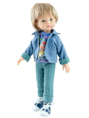 Las Amigas Doll - Luis with Green Linen Jacket, Sweater and Pants - Paola Reina